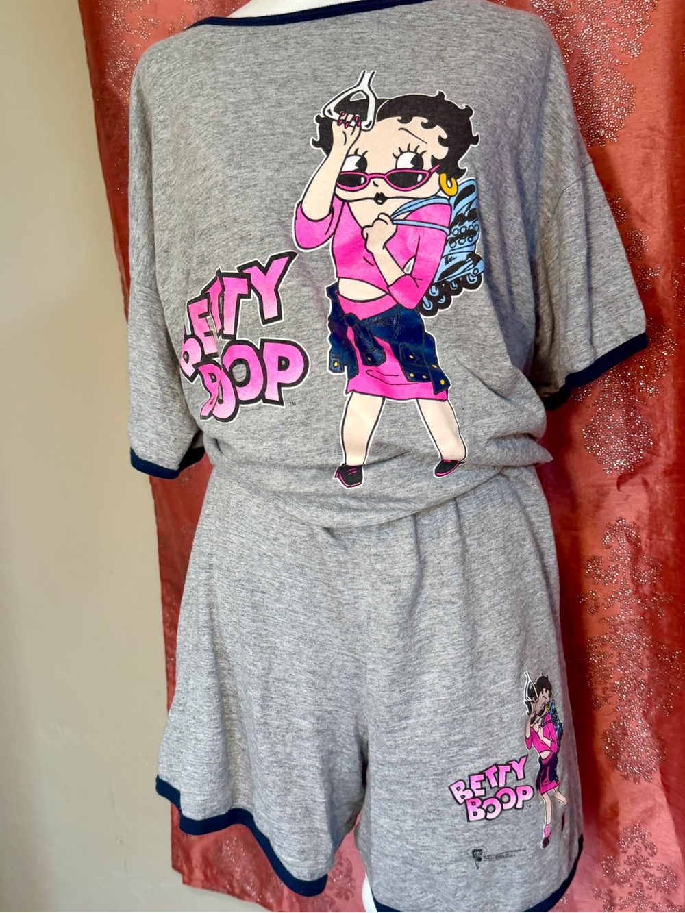 RARE Vintage 1997 Betty Boop Subway Rollergirl Matching Sleep Set- XL